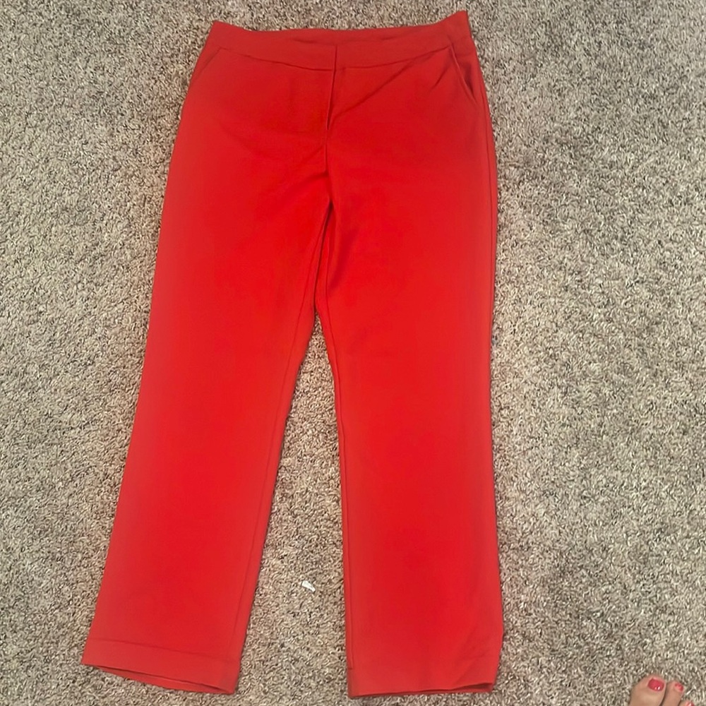 Red dress ankle pant